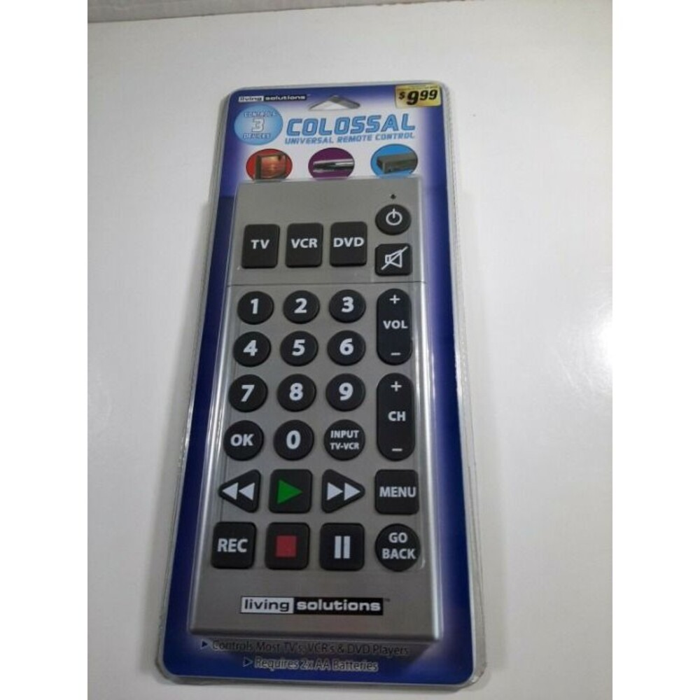 New Living Solutions 3 Device Colossal Universal Remote Television (TV)/DVD/VCR